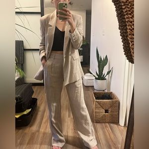 Linen blend suit set